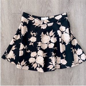 Forever 21 Black Floral Mini Skirt